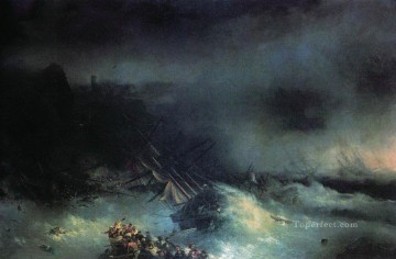 tempest shipwreck of the foreign ship Ivan Aivazovsky Oil Paintings
